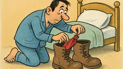 Banc: Moș Nicolae îmi umple bocancii cu...