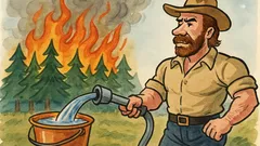 Banc: Chuck Norris experimentează apa, pădurea arde